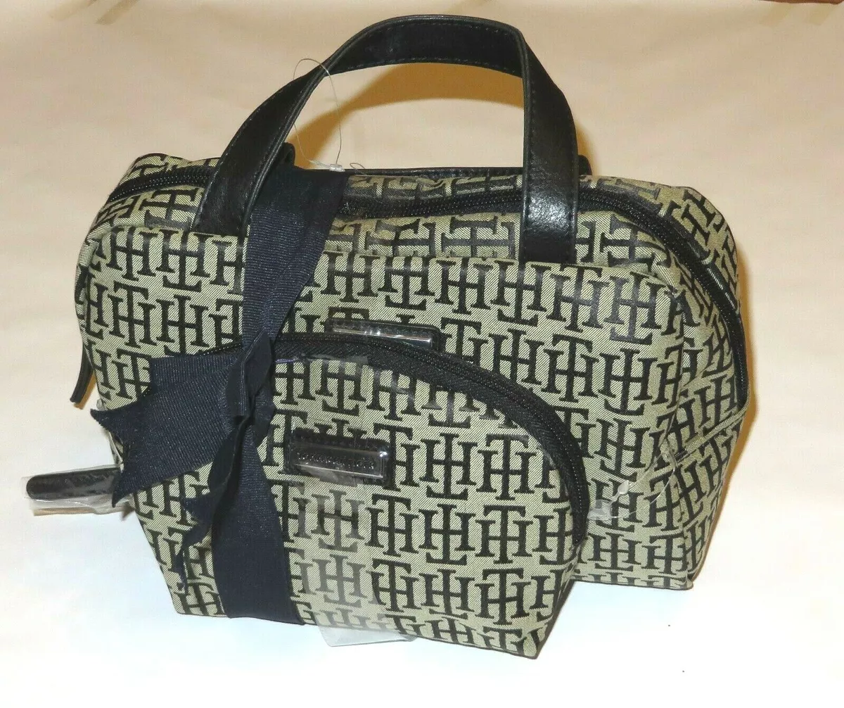 Tommy Hilfiger 2 pc Piece Pouch Set Cosmetic Makeup Beauty Travel Bag Logo