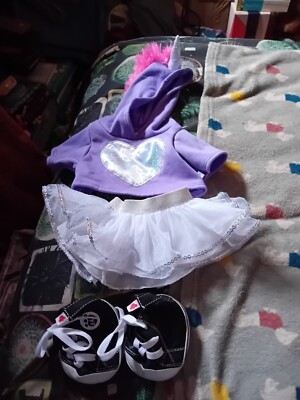 Build A Bear Workshop Einhorn Hoodie, Tutu & Sneaker, passend für 40 cm Bär