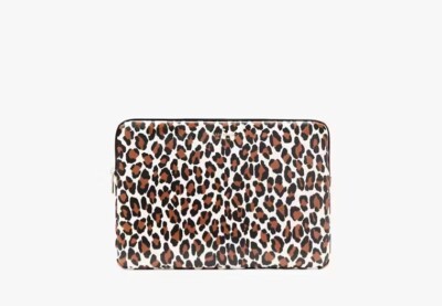 NWT New Kate Spade Madison Spotted Leopard Universal Laptop Sleeve Cream Multi