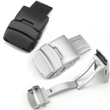 New High Quality Double Buckle Stainless Steel Push Deployant Watch Band Clasp