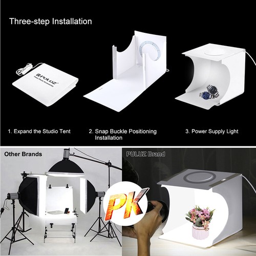 PULUZ Folding Lightbox Photography Photo LEDs Panel Soft Y8E3 - Picture 5 of 12