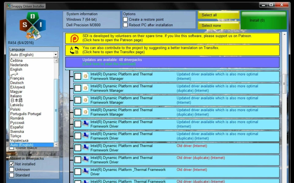 Snappy Driver Installer Controlador Automático Utilidad Software Instalador Actualizador de Instalación Foto 2 de 4