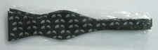 Men's Silk Bow Tie Guy 100% Silk Adj. Black Bow Tie w/ Warring Animals Print New