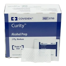 (4 pack) COVIDIEN Curity Alcohol Preps Wipes,Sterile, 2-Ply, Medium,Pack of 200