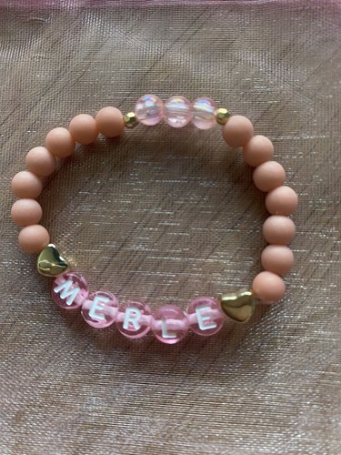 Perlenarmband Name / Personalisiertes Armband Mädchen Jungen Name ROSA BLAU - Bild 4 von 6