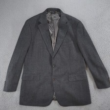 Brooks Brothers Jacket Men 45L Gray Wool Single Breasted Notch Lapel Blazer FLAW