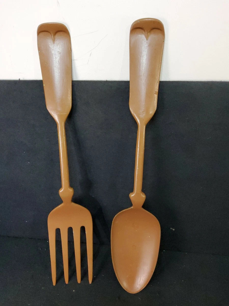 Vintage Sexton Style GIANT Fork Spoon Wall Decor Metal USA Kitchen Large 21 MCM