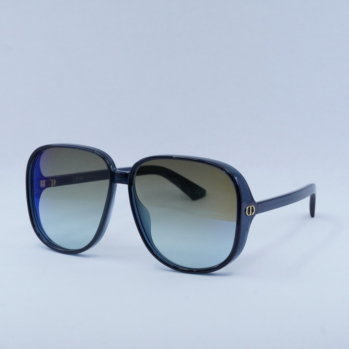 DIOR DDOLL S1U 30C6 Translucent Blue/Khaki Gradient Blue Mirrored