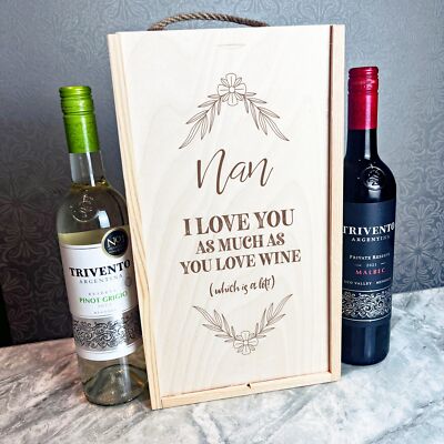 Lustige Kindermädchen liebe dich so sehr du Wein liebst Doppel Zwei Flaschen Wein Geschenkbox