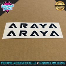 ARAYA "LETTERS" Rim / Wheel BMX QUALITY Decal Stickers 1 Pair - Araya 7x, 7C