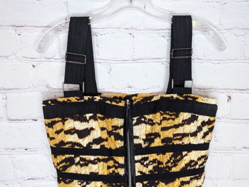 D&G Dolce & Gabbana corsetto stampa tigre cerniera nero cinturini orlo peplo taglia 42 nuovo con etichette - Foto 2 di 12
