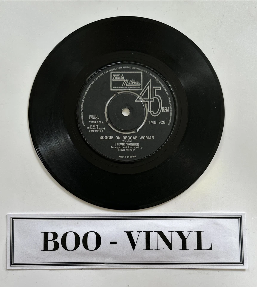 Stevie Wonder - Boogie On Reggae Woman 7” TMG 928 VG+ Condition Foto 3 de 4
