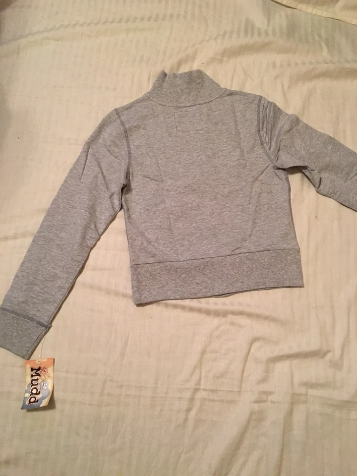 Mudd: Top deportivo/sudador con cremallera frontal manga larga para niña: azul, gris, XS, M, L, XL Foto 4 de 4