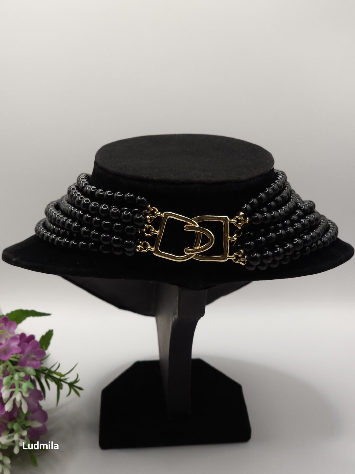 KENNETH JAY LANE multi-stranded black beaded neck… - image 5