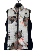 Sportalm White & Black Floral Print Quilted Gilet Vest Size Uk 12