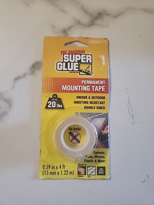 Original Super Glue Permanent Double-Sided Mounting Tape Holds 20 Pounds