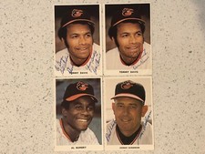 Lot of 4 Autographed Team Issue Photo Baltimore Orioles 4x5 Bumbry Bamberger +