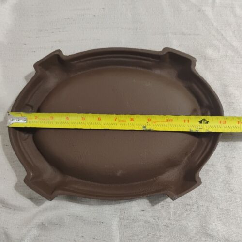 Carver's Old Iron Large Oval Ashtray Holder 13" x 9.5" Cast Iron Antique Finish - Picture 6 of 9