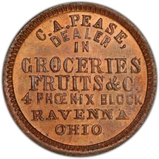 Ravenna OH765C-3a R-8 PCGS MS-65 RB - C.A. Pease Groceries & Fruits - TOP POP
