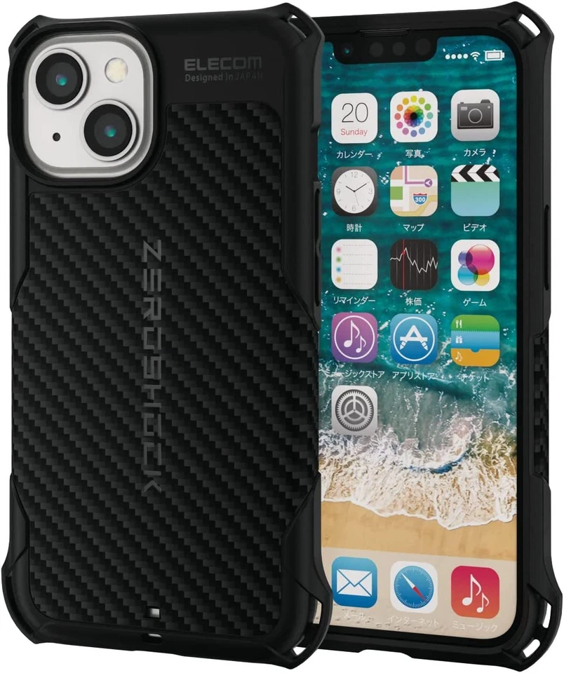 Funda protectora para iPhone 14 13 de Elecom JAPÓN a prueba de golpes CERO TPU suave con golpes Foto 2 de 4