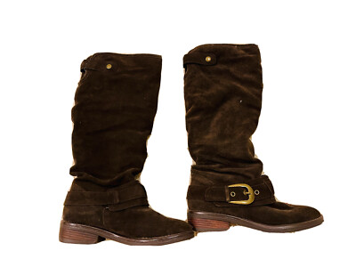 Kendall & Kylie women Size 6 brown genuine Leather knee High Calf winter boots.