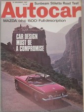 Autocar magazine 14 December 1967 featuring Sunbeam Stiletto, Mazda, BMW