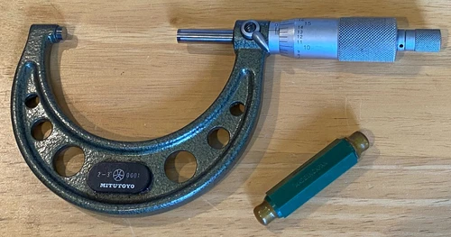 2-3" MITUTOYO OUTSIDE MICROMETER 103-217 .0001"  RATCHET THIMBLE CARBIDE FACE