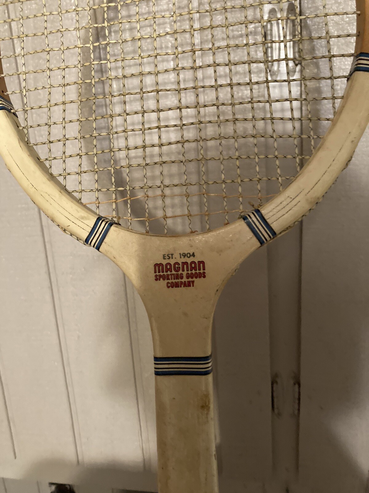 Vintage Antique N.J. MAGNAN CORP. Tennis Racquet W/Press