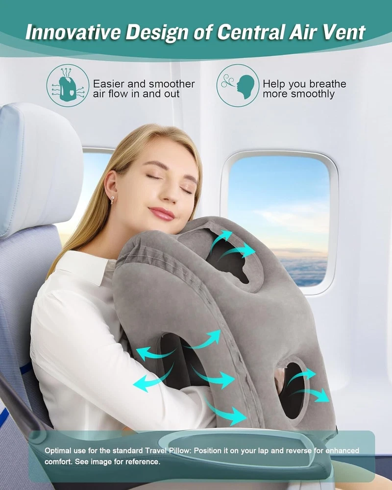 Travel Pillow, Airplane Neck Pillow Comfortably Supports Head and Chin