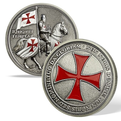Tempelritter-Münze „Rotes Kreuz“ – 3,8 Cm Durchmesser, Sammlerstück