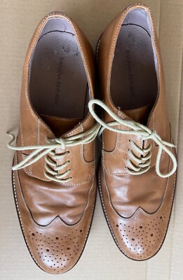 BANANA REPUBLIC MENS BROWN LEATHER WING TIP LACE UP DRESS SHOES PERFORATED 12M Banana Republic | Shoes | Banana Republic Mens Brown Leather  main image 3
