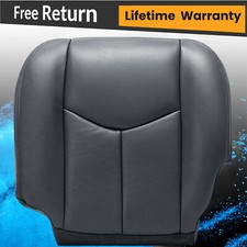 For 03-06 Chevy Silverado Driver Bottom Replacement Leather Seat Cover Dark Gray For 03-06 Chevy Silverado Driver Bottom Replacement Leather Seat Cover Dark Gray