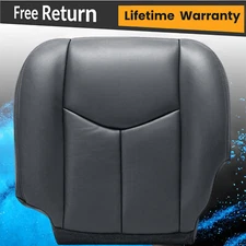 For 03-06 Chevy Silverado Driver Bottom Replacement Leather Seat Cover Dark Gray