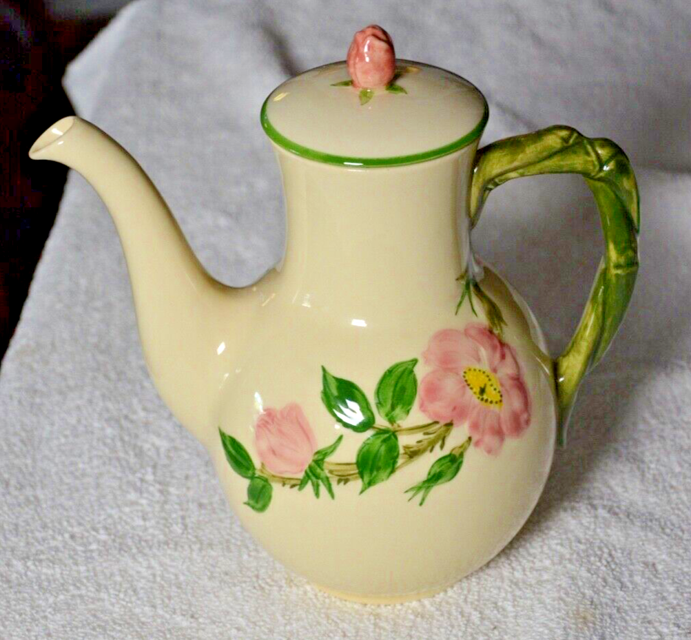 Vintage Franciscan Ware Desert Rose Coffee Pot with Lid Excellent U.S.A