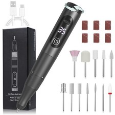 Professional Nail Drill Cordless, 35000RPM Touchscreen Portable Efile Nail Dr...