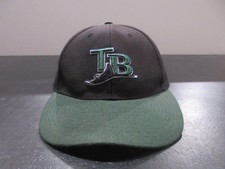 Tampa Bay Rays Hat Cap Strap Back Black Green MLB Baseball Logo Adjustable Mens