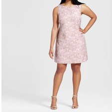 NWT Victoria Beckham for Target Floral Jacquard Shift Dress BLUSH PINK Sz XS