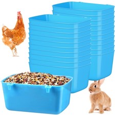 Zhehao 20 Pcs Bird Cage Cups Chicken Feeder Waterer 18 oz Pigeon Blue