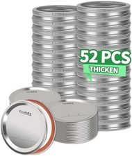 Canning Lids and Rings 52 Count Regular Mouth Mason Jar Band For Ball Kerr Jars
