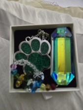 Pet Memorial Gift With Green Paw Print