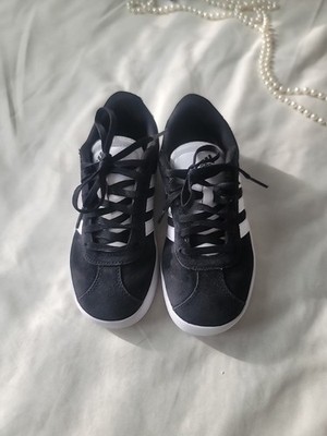 adidas VL Court 3.0 Black White Suede Kids Shoes Sneakers ID6313 Size US 1