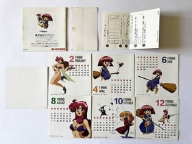 Sega Saturn SS Cotton 2 with Obi Postcard Calendar Used B Condition