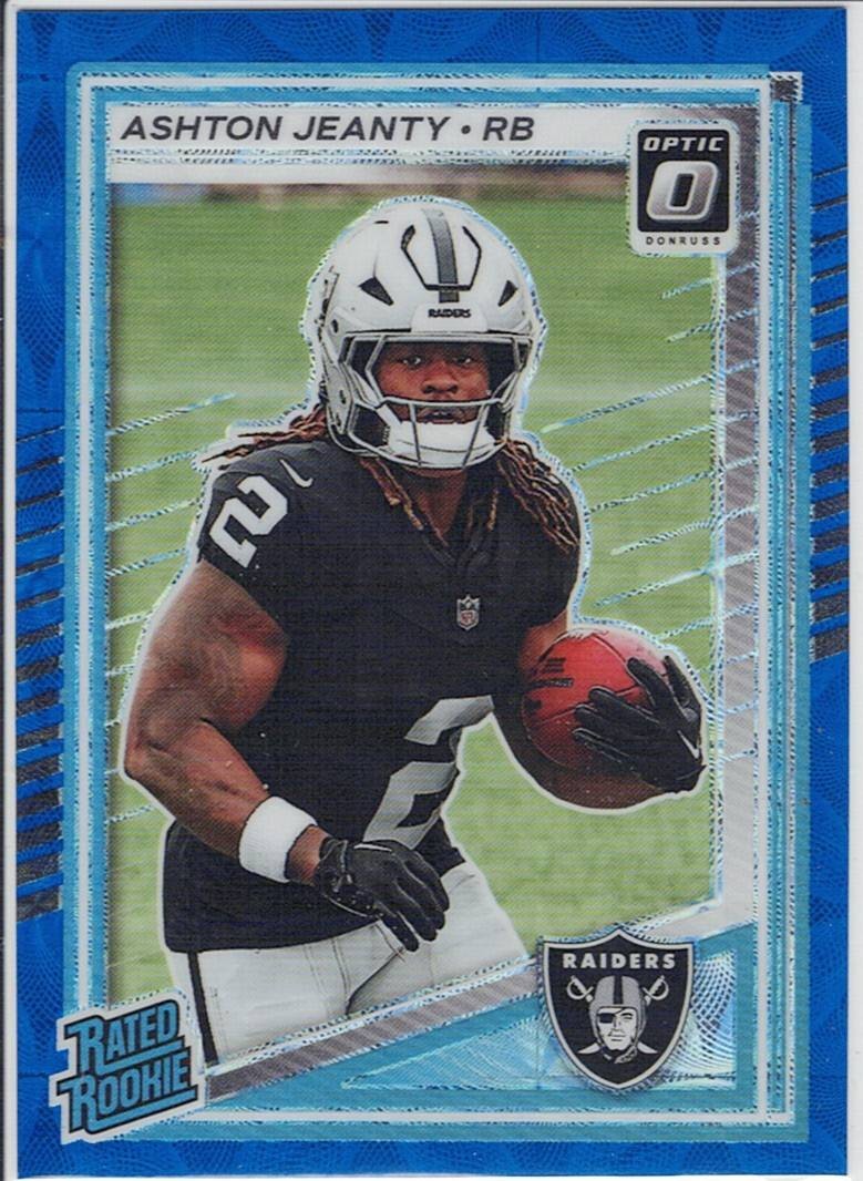 2025 Donruss Optic #202 Ashton Jeanty Blue Scope Las Vegas Raiders
