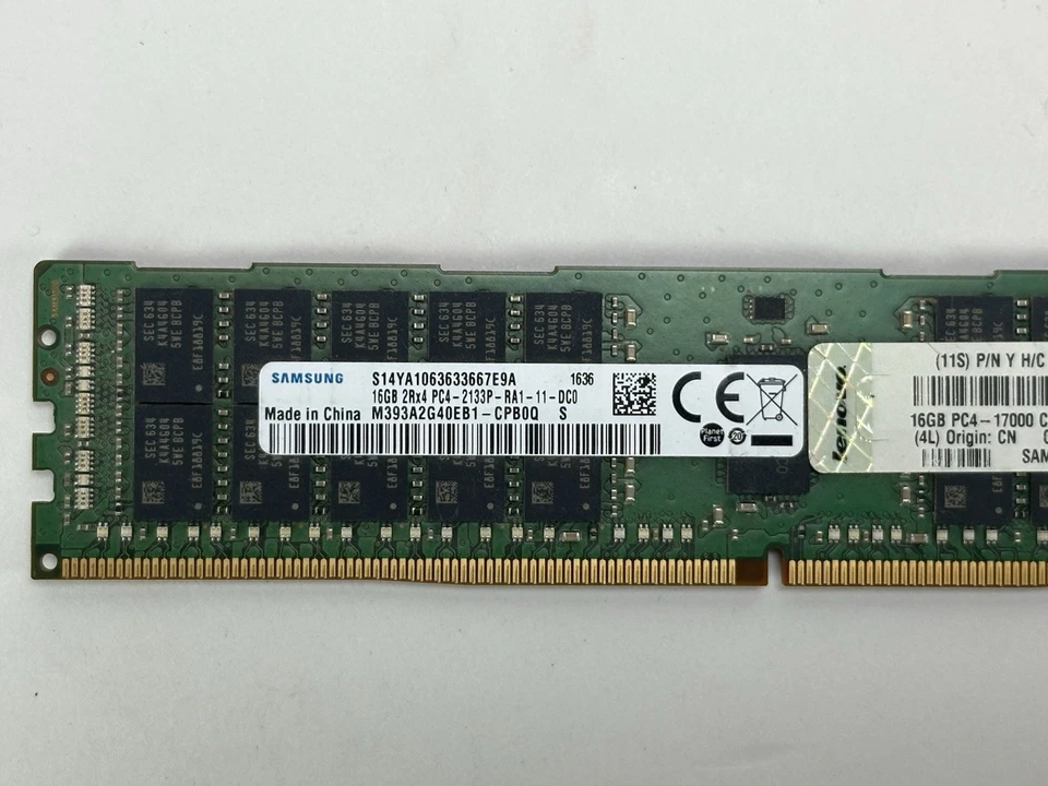 Lenovo 16GB 2Rx4 PC4-2133P-R Reg RDIMM ECC DDR4 Server RAM Memory Samsung - Image 3 of 4
