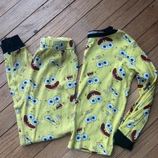 Kids Spongebob Squarepants Pajamas Set Long Sleeve Pants Size 8 Nickelodeon