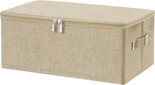 Storage Bins with Zipper Lids 13 Qt Lidded Fabric Storage Boxes Baskets Cubes...