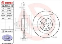 Pack Von 2 - Bremsscheibe 09.C938.11 Brembo FüR Volvo