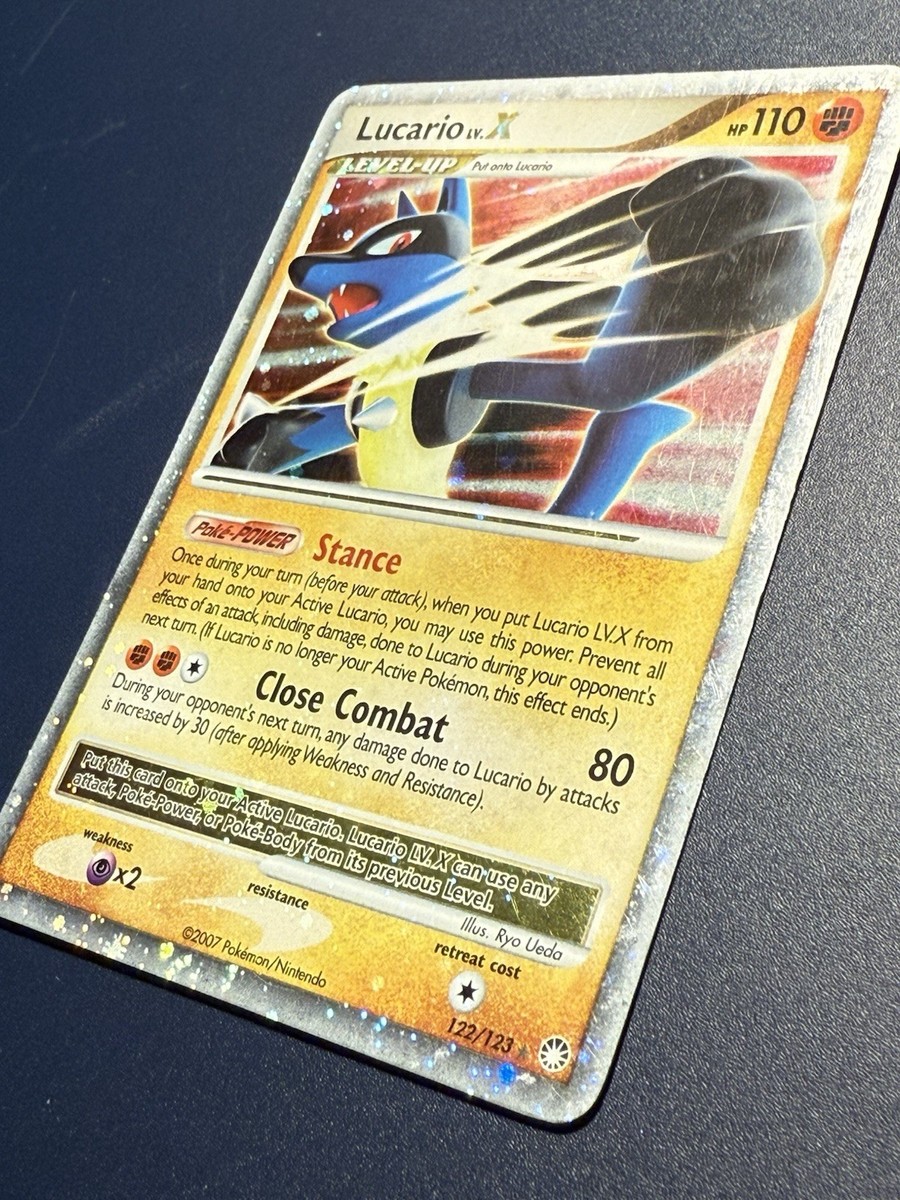 Lucario LV.X 122/123 Mysterious Treasures Holo MP 2007 HOLO BLEED