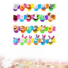 24x Uova di Pasqua colorate con ornamenti di peluche per ragazze, ragazzi e