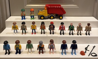 18 Playmobil Figures & Dump Truck Vehicle - Pirate, Soldiers, Workers & More